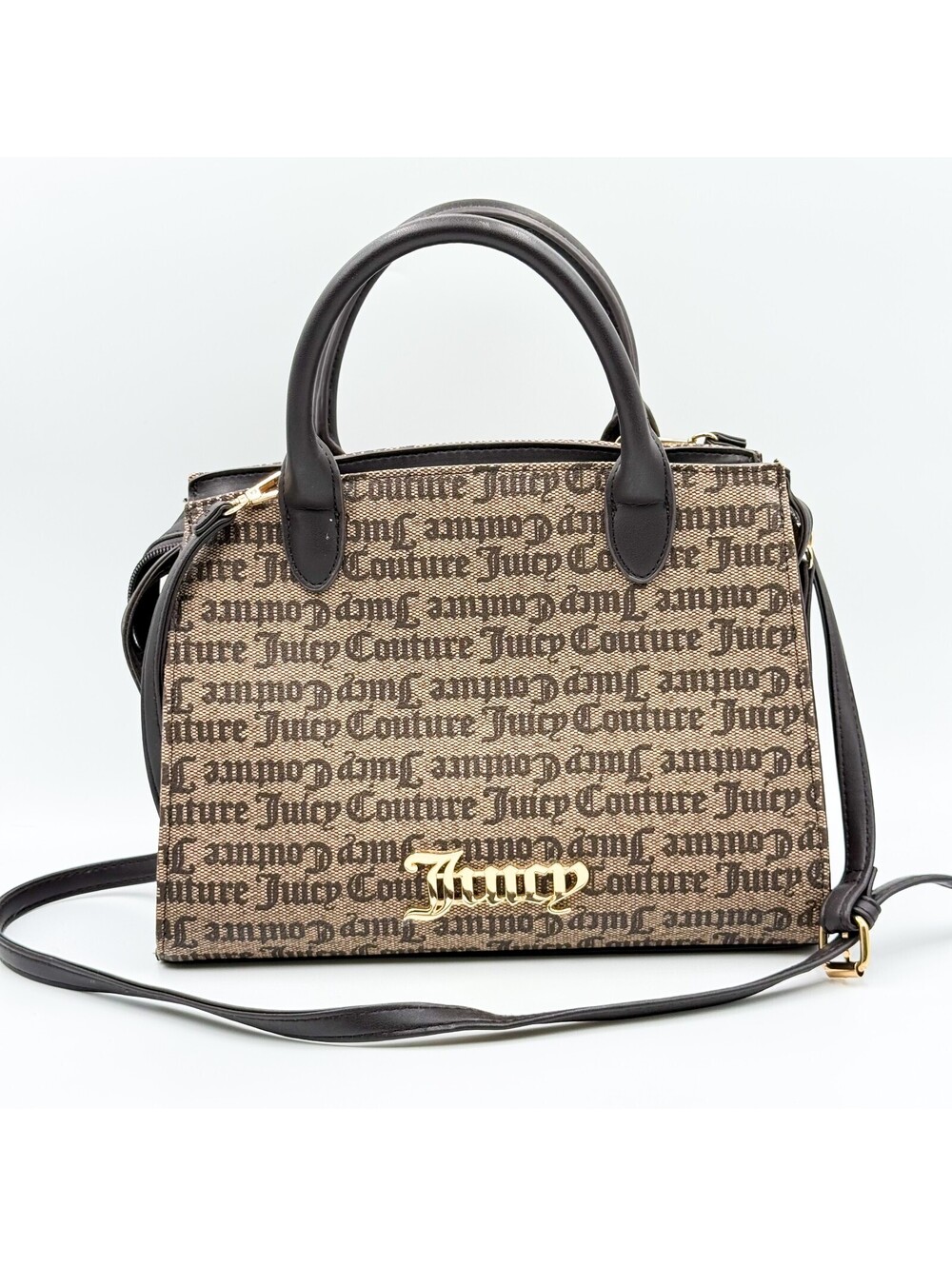 Juicy Couture Casual Gothic Taupe Satchel Crossbody Purse